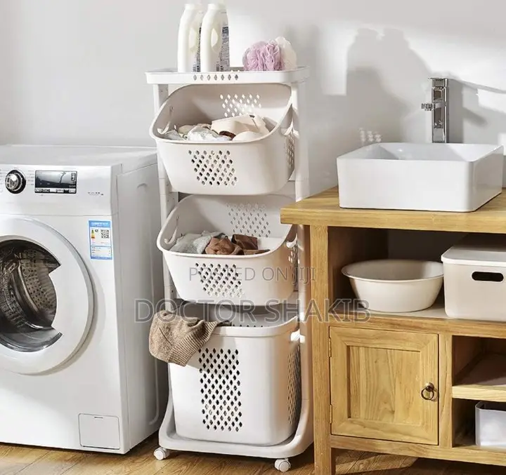 3-Tier Multipurpose Laundry Basket Rolling Cart