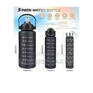 3pcs Motivational Sports Bottles.