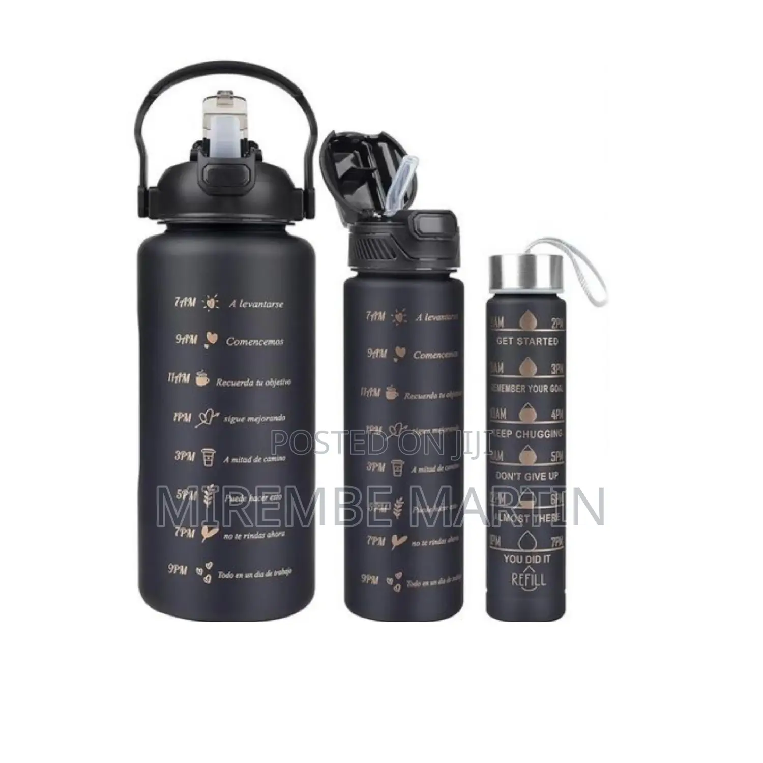 3pcs Motivational Sports Bottles.
