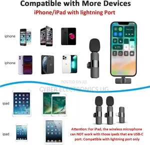 Professional Wireless Lavalier Lapel Microphone for iPhone