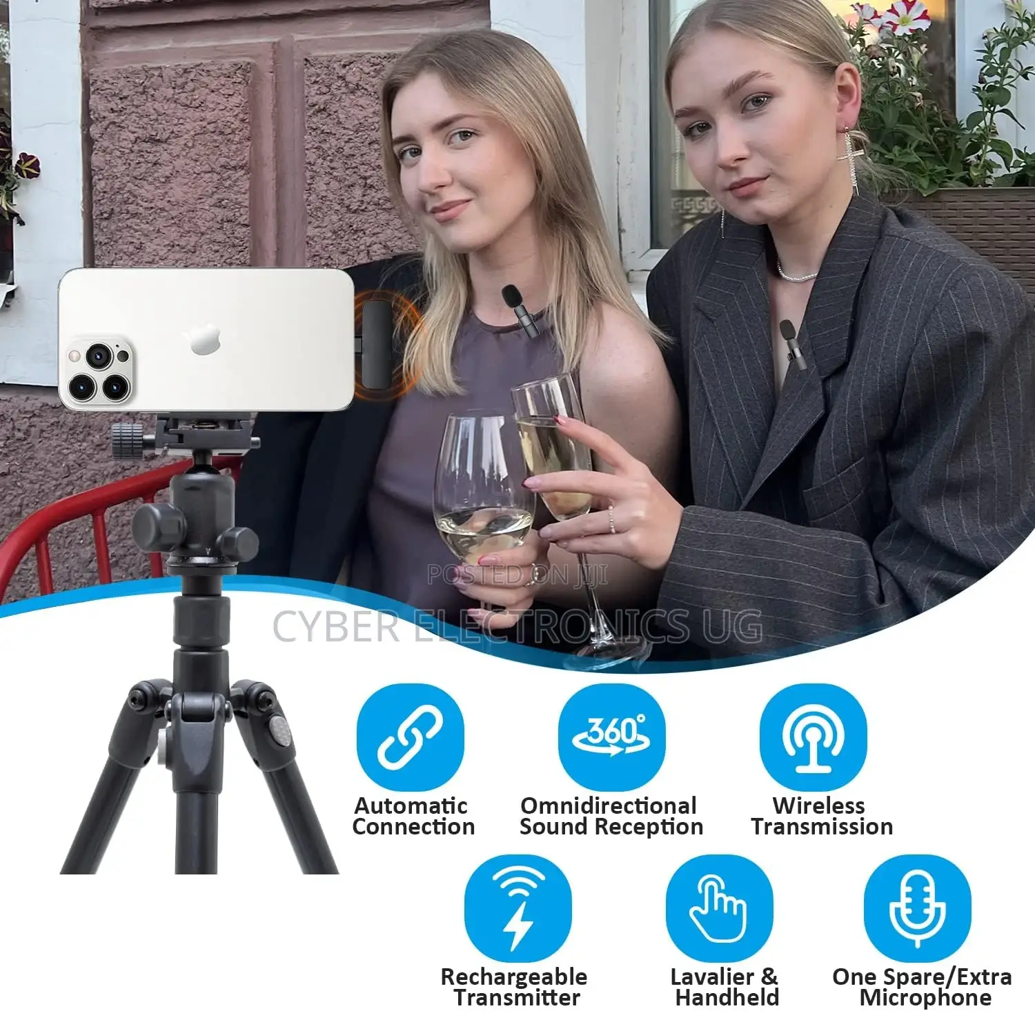 Professional Wireless Lavalier Lapel Microphone for iPhone