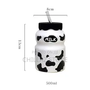 Creative 500ml Milk Ceramic Mug- Multicolour
