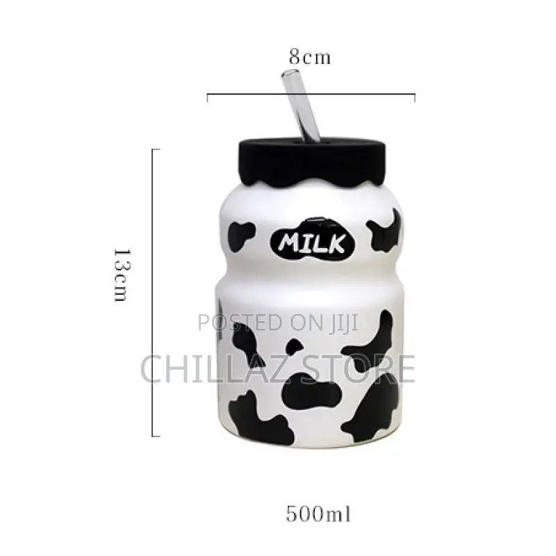 Creative 500ml Milk Ceramic Mug- Multicolour