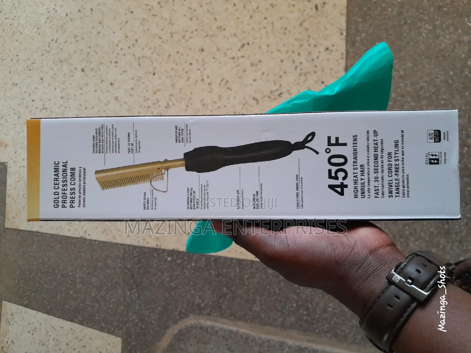 High Heat Gold Ceramic Professional Press Comb