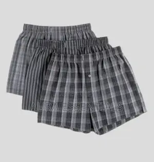 3pcs High Quality Men Checked Boxers