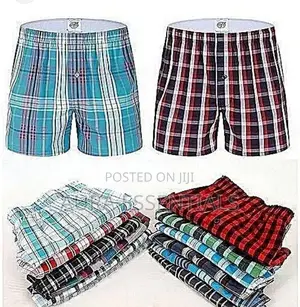 3pcs High Quality Men Checked Boxers