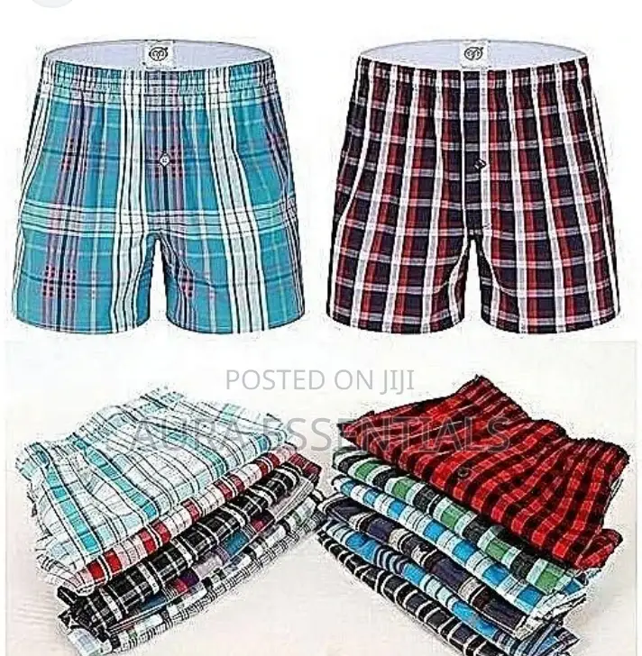 3pcs High Quality Men Checked Boxers
