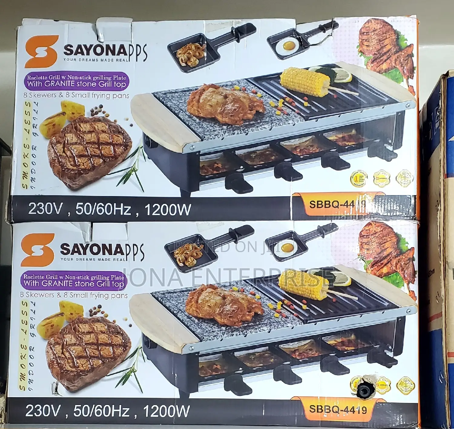 Raclette Grill With Granite Stone Grill Top