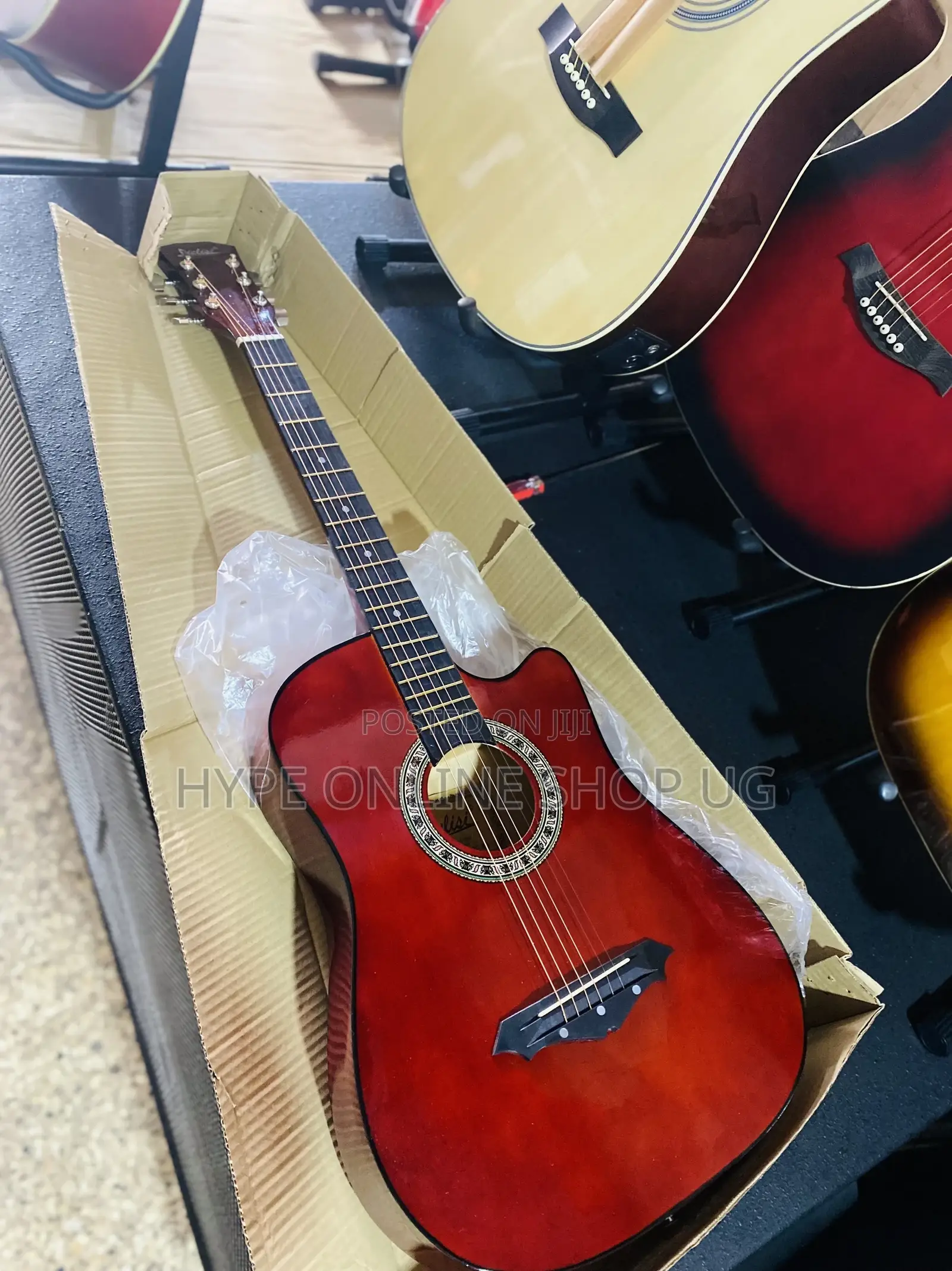 Black and Marun Acoustic Guitars