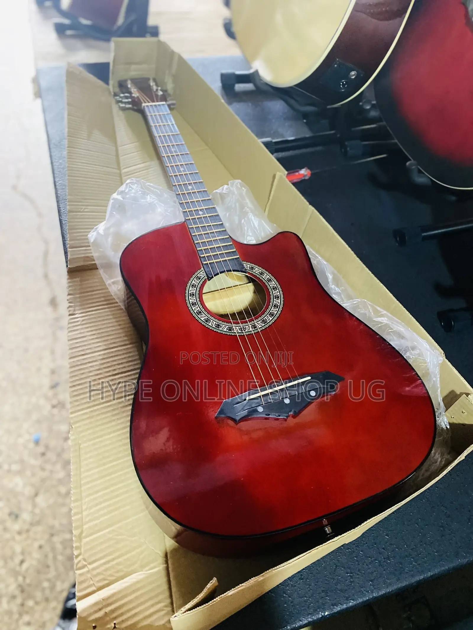 Black and Marun Acoustic Guitars