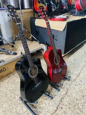 Black and Marun Acoustic Guitars