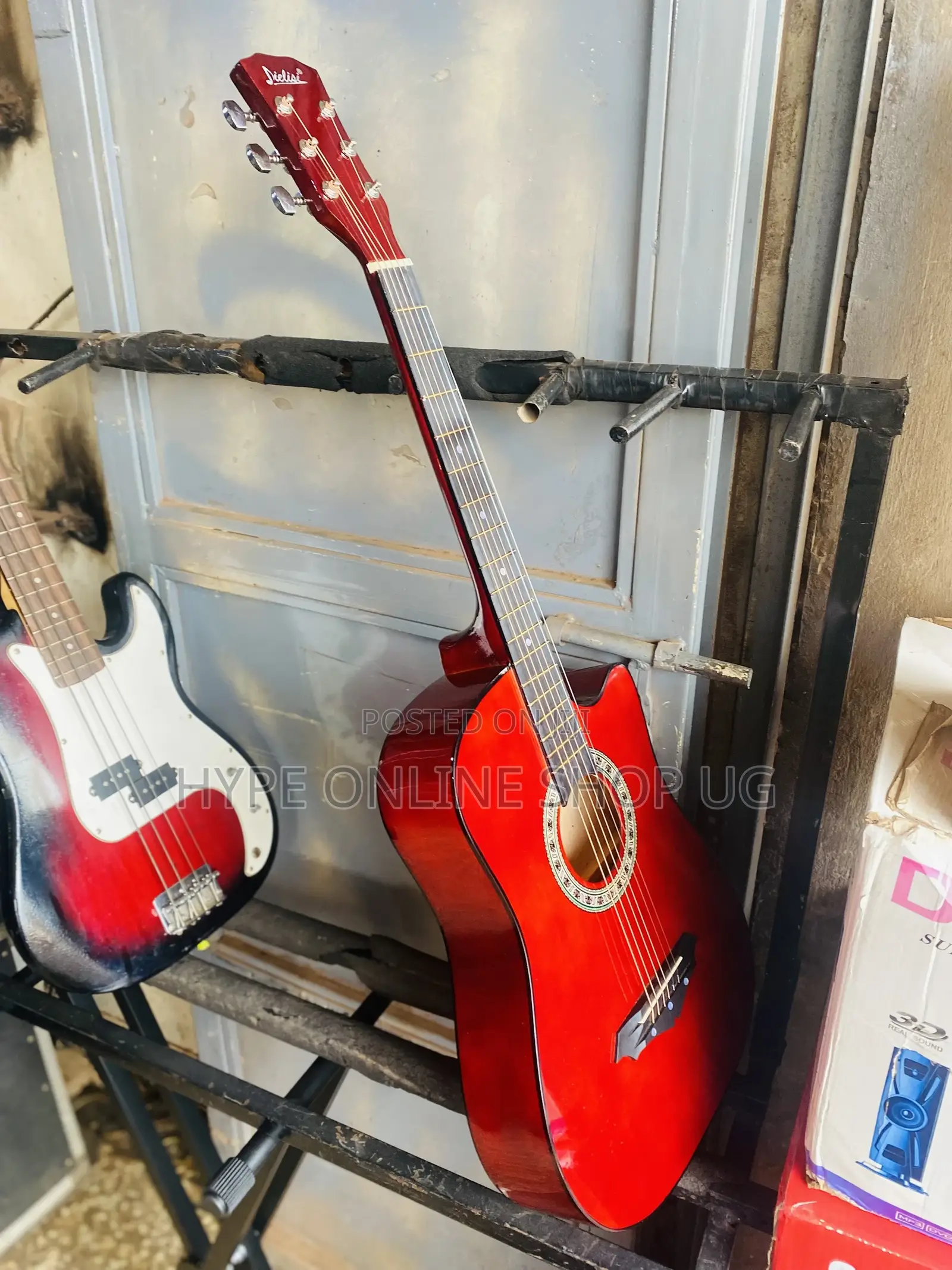Black and Marun Acoustic Guitars