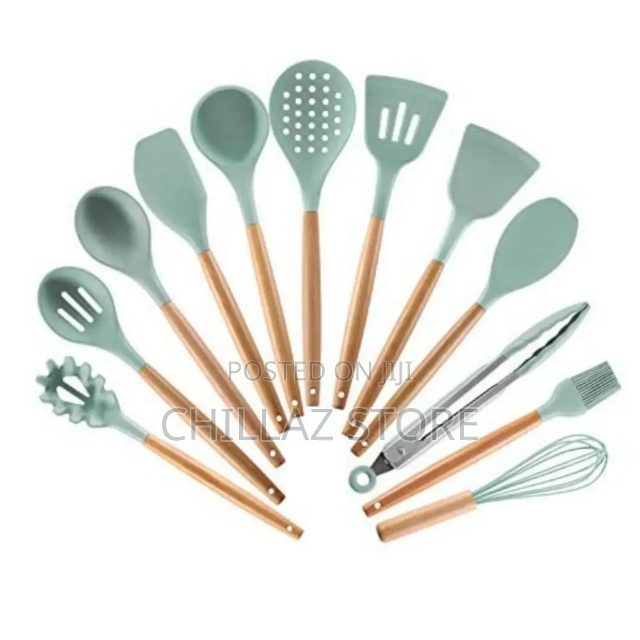 A Set of Nonstick Silicone Kitchen Spoons