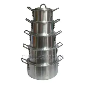 Mega Sizes 5 Piece Set Aluminium Pots