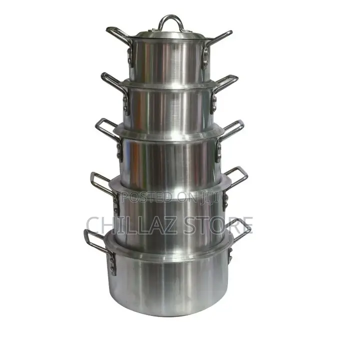 Mega Sizes 5 Piece Set Aluminium Pots