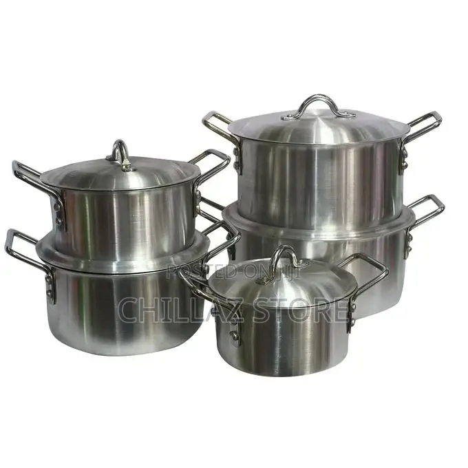 Mega Sizes 5 Piece Set Aluminium Pots
