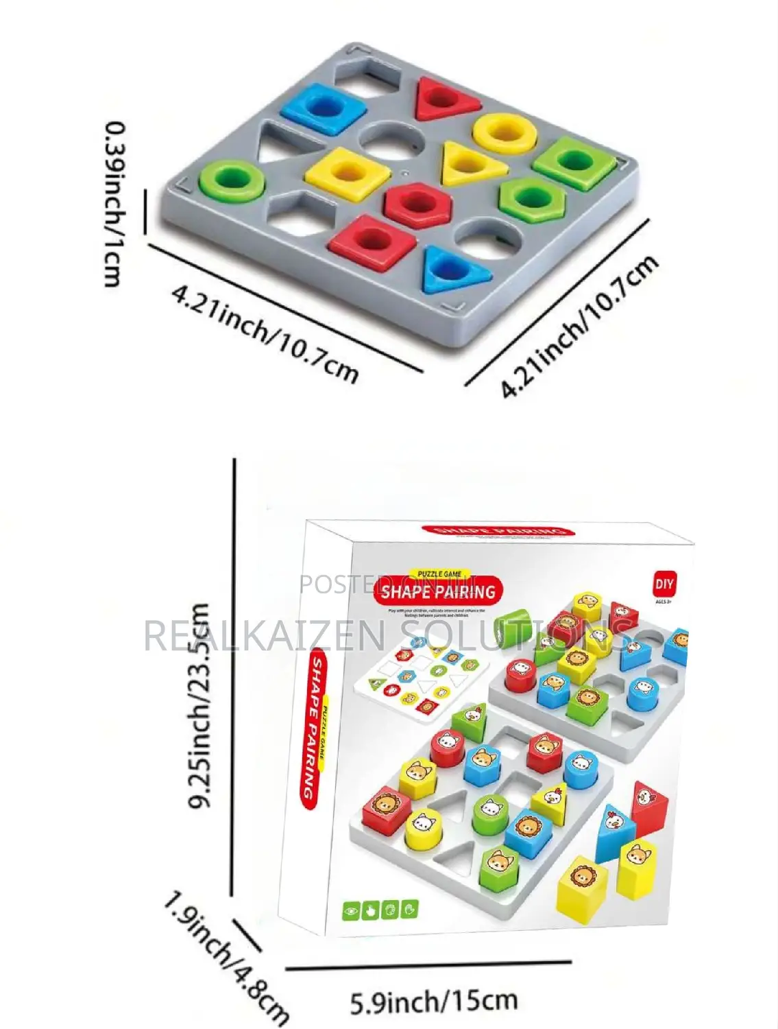Montessori 3D Learning Shape Matching Puzzle Children Game