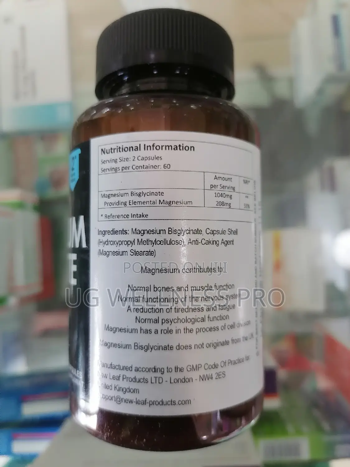 Magnesium Glycinate - High Strength Capsules 1040mg