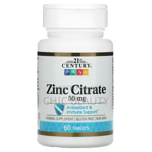 21st Century, Zinc Citrate, 50 Mg, 60 Tablets