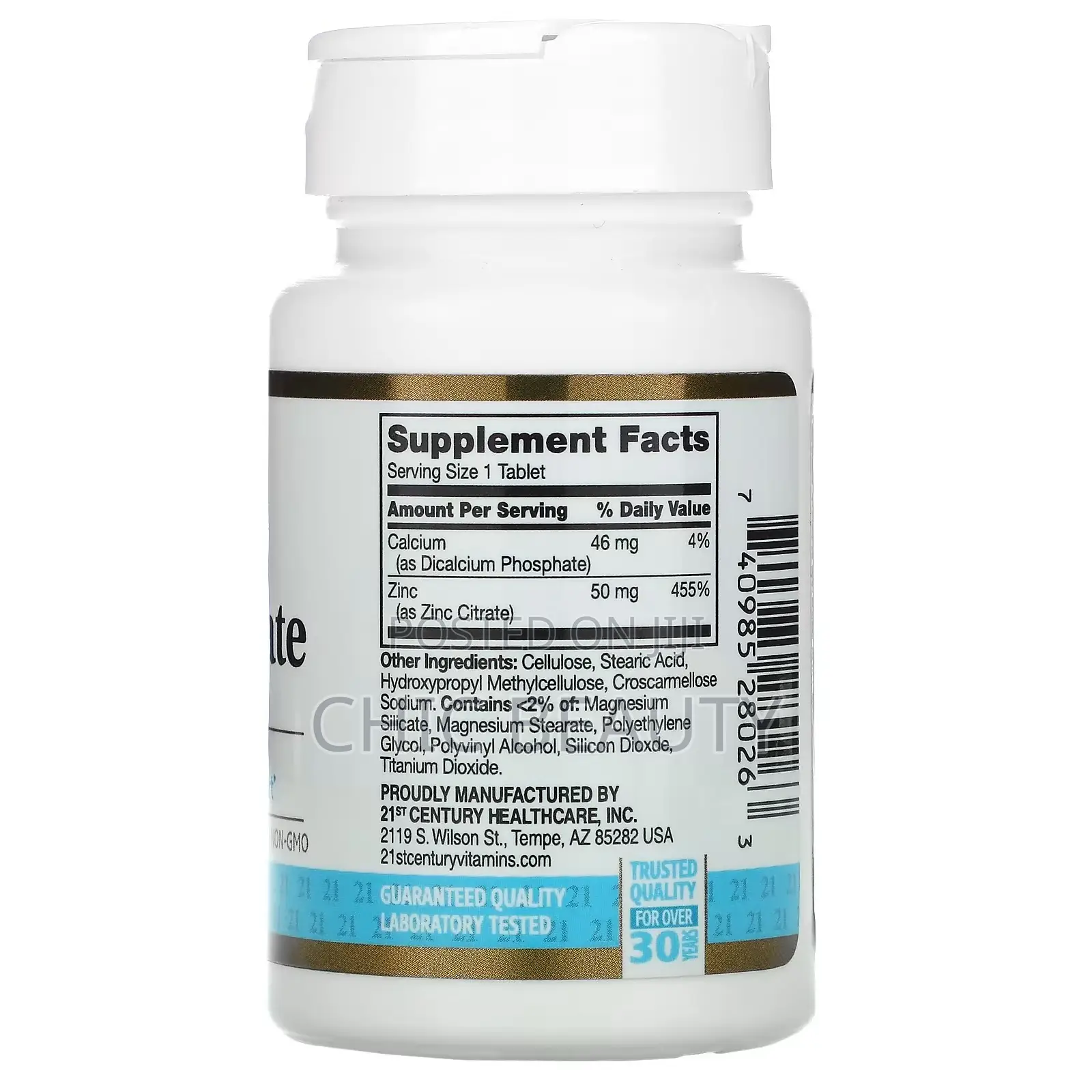 21st Century, Zinc Citrate, 50 Mg, 60 Tablets