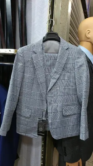 British Style Boy's Blazer Suit Plaid Casual Blazer Tuxedo