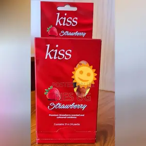 Kiss Condoms Strawberry Flavored Condoms 24packs 3pcs Each