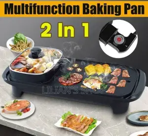 2 in 1 Electric Multi Cooker Barbecue Pan