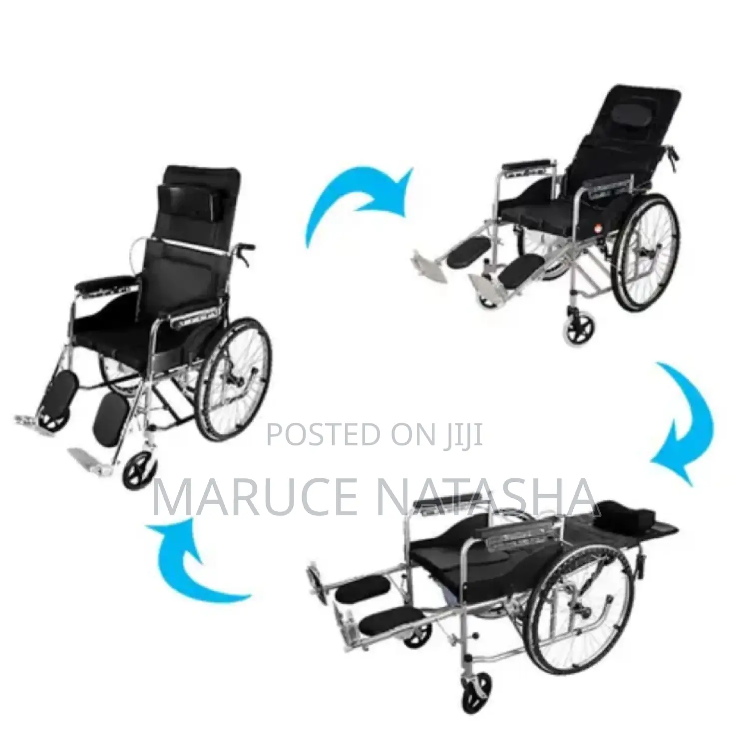 Reclining Commode Wheelchair