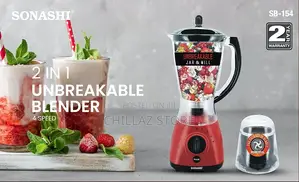 SONASHI 2 in 1 Unbreakable Jar Blender SB-154 – 4 Speed