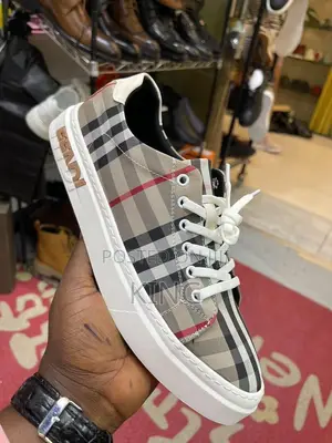 Burberry Men Vintage Check Sneakers in Archive Beige Cotton