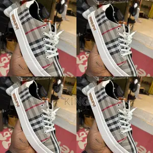 Burberry Men Vintage Check Sneakers in Archive Beige Cotton