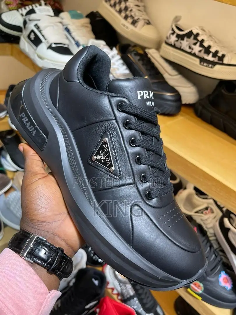 Prada Triangle Logo Leather Shoes