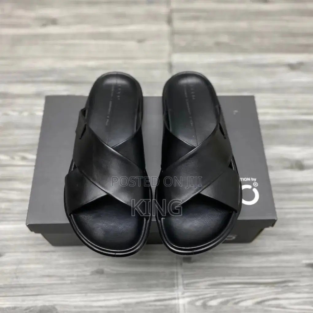 Ecco Leather Cross Strap Sandals