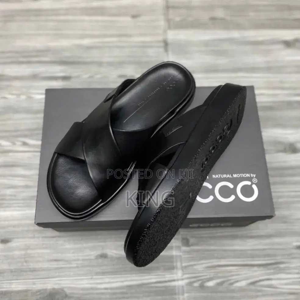 Ecco Leather Cross Strap Sandals