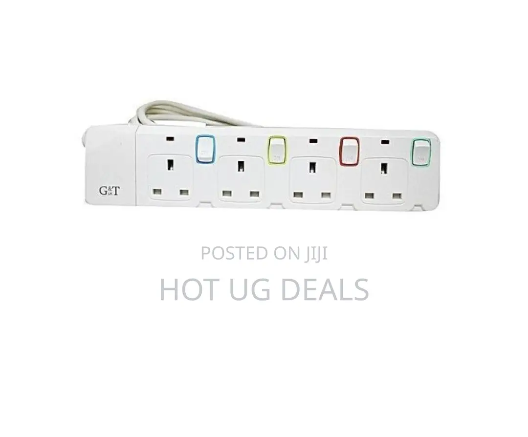 G T 13A 4 Way Extension Socket - White