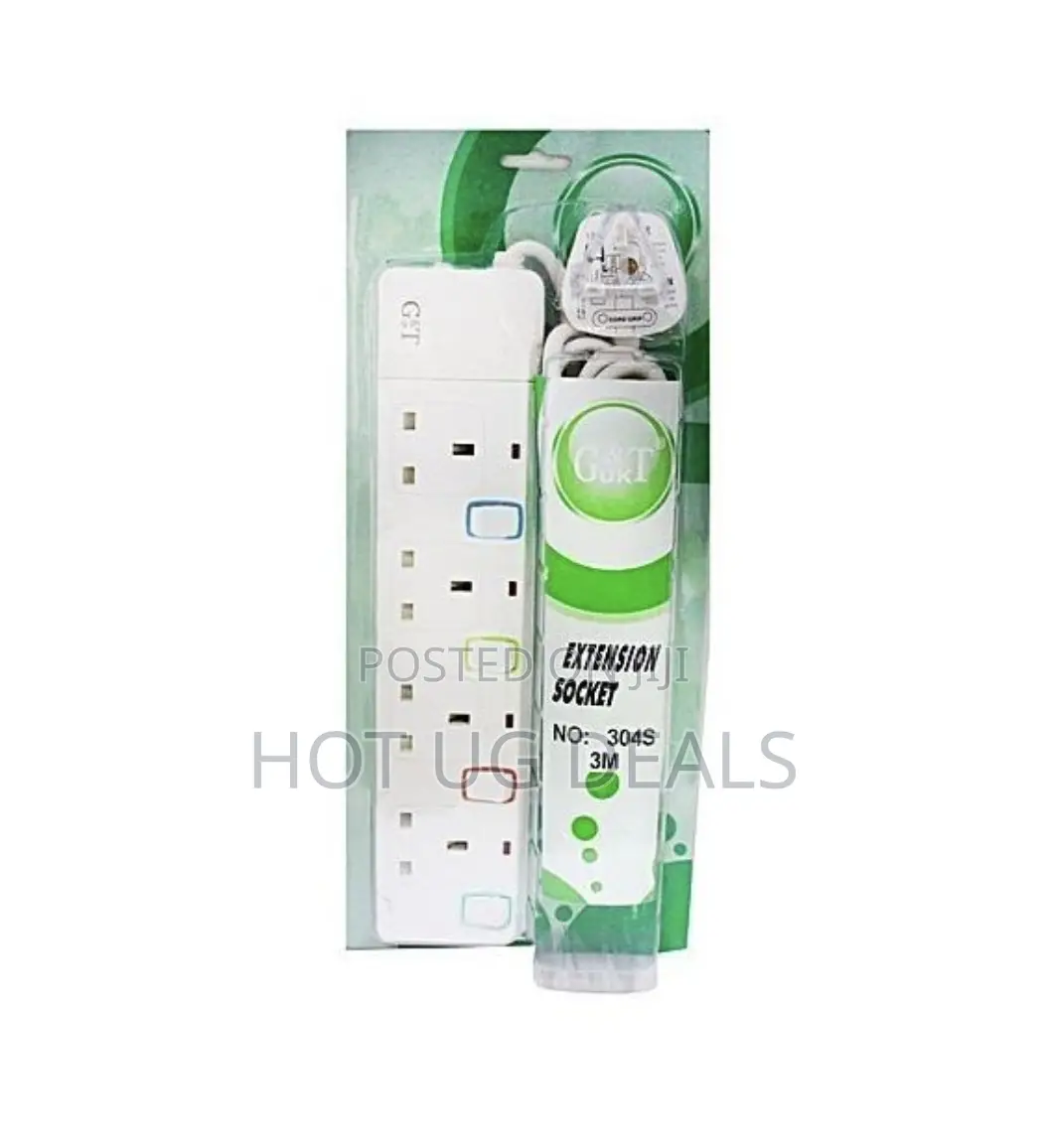 G T 13A 4 Way Extension Socket - White