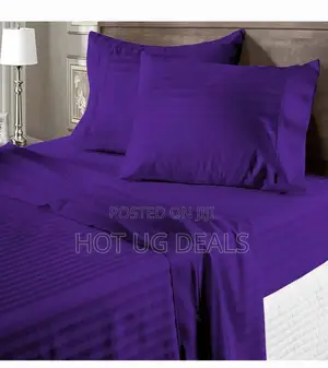 4 Pc Egyptian Cotton Bedsheet Set With 2 Pillowcases-purple