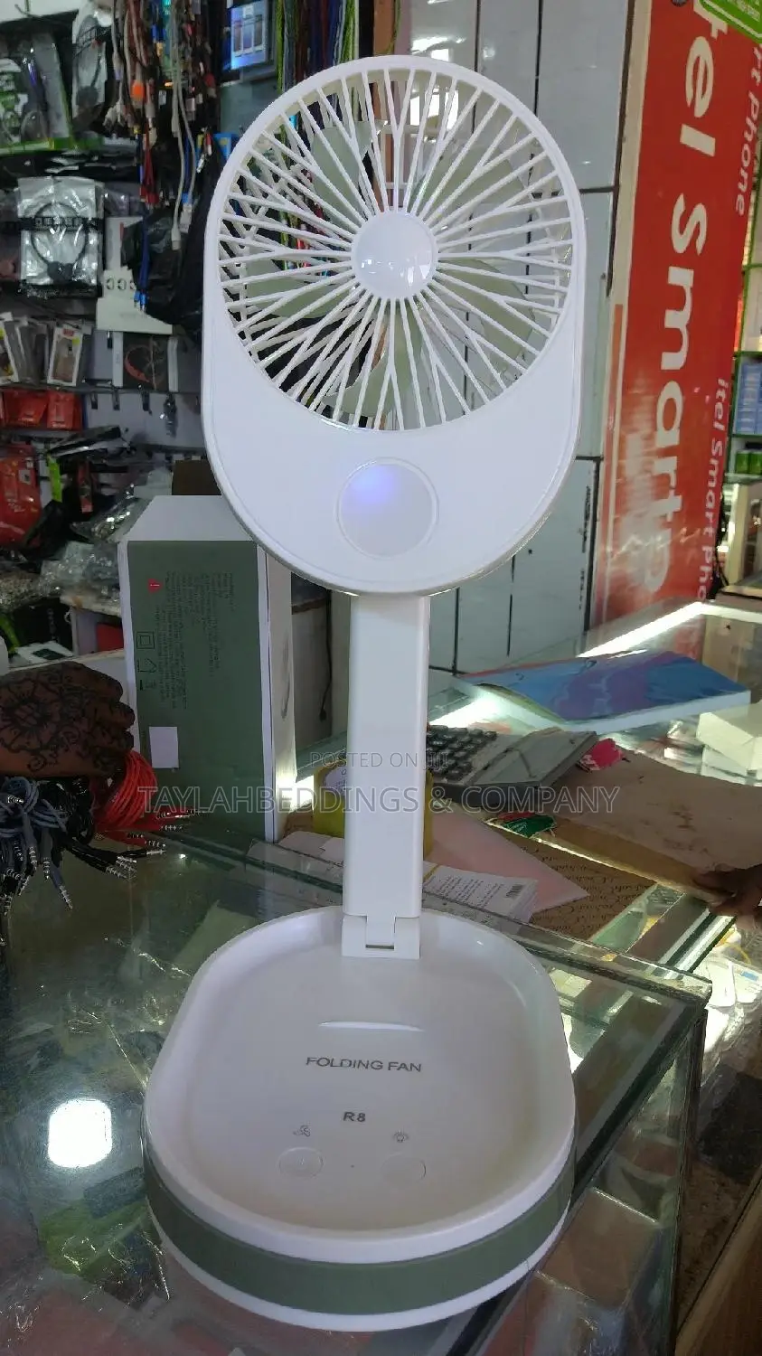 Folding Fan With Built-in Super Bright LED Lighting