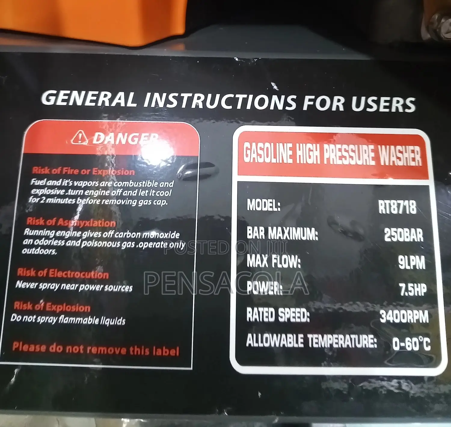Petrol Pressure Washer(Gasoline)