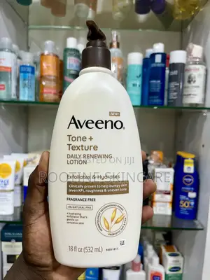 Aveeno Tone + Texture Daily Renewing Lotion.