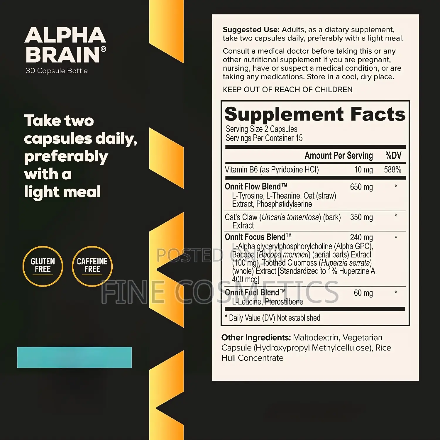 ALPHA BRAIN BOOSTER Memory Loss + Mental Focus Support Pills