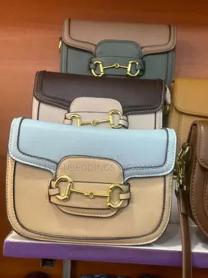 Cream Blue Mini Bag in Black Leather