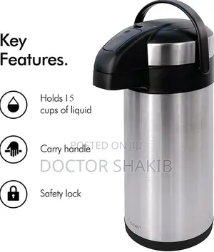 Tea/ Coffee Stainless Steel Airpot Vacuum Flask (3L)