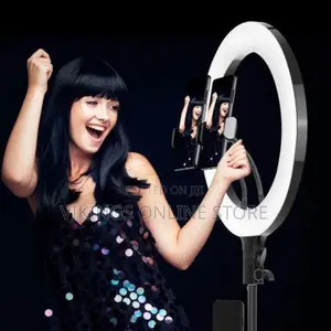 18 Inch Bright LED Ring Light With 3 Colors - Black