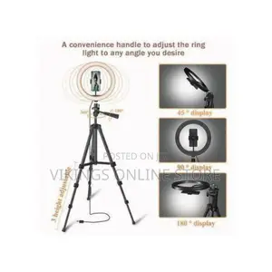 Soft Ring Light 12 Inch Ring Light With Stand, - Black