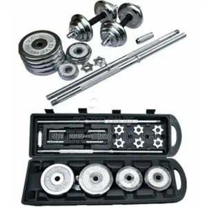 York Fitness Barbell Dumbbells Set 50kg _ Silver