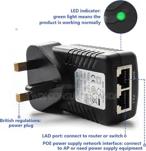 12V 1A Poe Injector Adapter