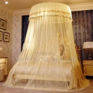 6 by 6 Cream Round Mosquito Net for Single Bed