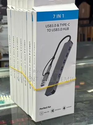 USB 3.0 and Type-C to USB 3.0 Hub 7 in 1