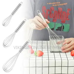 1pc) Portable Stainless Steel Handle Manual Egg Beater Mixer